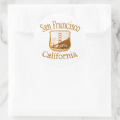 San Francisco California Gold Runder Aufkleber (Tasche)