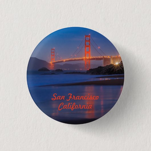 San Francisco California Golden Gate Bridge Button (Vorderseite)