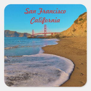 San Francisco California Golden Gate Bridge Quadratischer Aufkleber