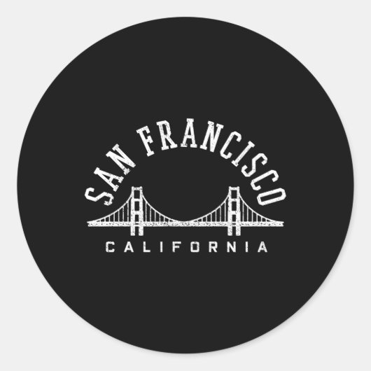 San Francisco California Golden Gate Bridge Runder Aufkleber (Vorderseite)