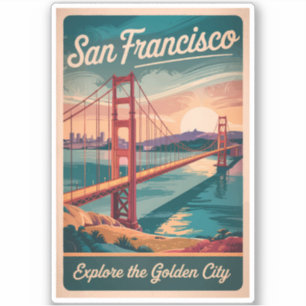 San Francisco California Golden Gate Bridge Travel Aufkleber