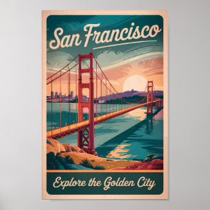 San Francisco California Golden Gate Bridge Travel Poster