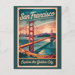 San Francisco California Golden Gate Bridge Travel Postkarte