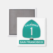 San Francisco California Highway 1 Magnet (Vorderseite/Rückseite)
