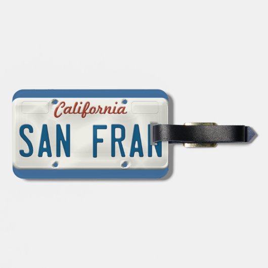 San Francisco California License Plate Gepäckanhänger (Rückseite horizontal)