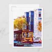 San Francisco California Oil Paint City Landscape Postkarte (Vorne/Hinten)
