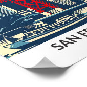 San Francisco California Retro Artwork Travel Poster (Ecke)