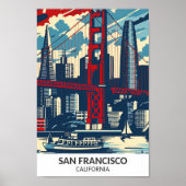 San Francisco California Retro Artwork Travel Poster (Vorne)