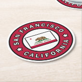 San Francisco California Runder Pappuntersetzer (Angewinkelt)