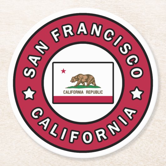 San Francisco California Runder Pappuntersetzer (Vorderseite)