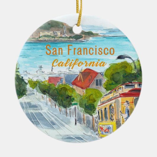 San Francisco California Schmuck Keramik Ornament (Vorne)