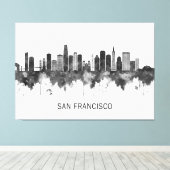 San Francisco California Skyline BW Leinwanddruck (Insitu (Holzboden))