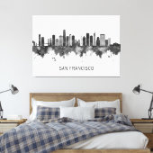 San Francisco California Skyline BW Leinwanddruck (Insitu (Schlafzimmer))