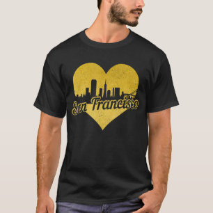 San Francisco California Skyline Heart Vintag 1 T-Shirt