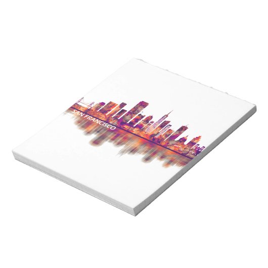 San Francisco California Skyline Notizblock (Rotiert)