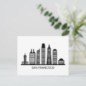 San Francisco California Skyline Postcard Postkarte (Stehend Vorderseite)