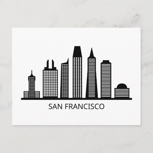 San Francisco California Skyline Postcard Postkarte (Vorderseite)