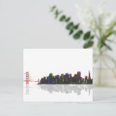 San Francisco California Skyline Postkarte (Stehend Vorderseite)
