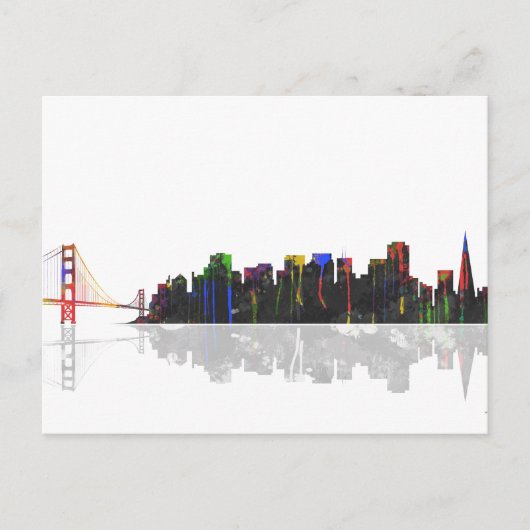 San Francisco California Skyline Postkarte (Vorderseite)