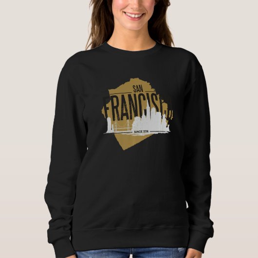 San Francisco California Skyline Silhouette Outlin Sweatshirt (Vorderseite)
