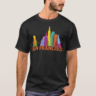 San Francisco California Skyline Silhouette Outlin T-Shirt