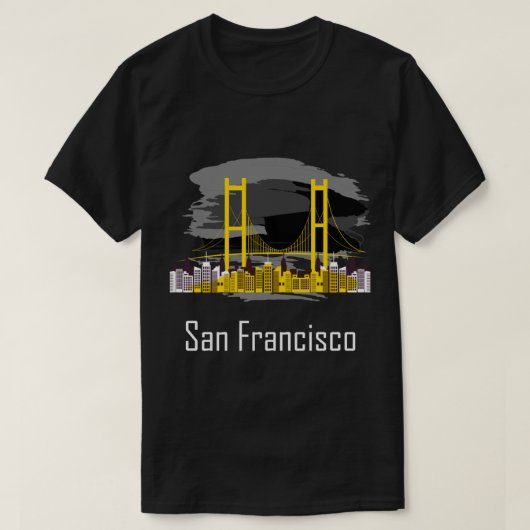 San Francisco California Skyline Souvenir T-Shirt (Design vorne)