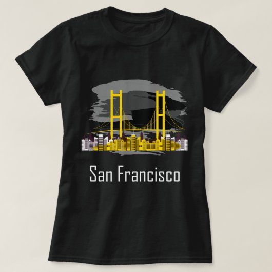 San Francisco California Skyline Souvenir T-Shirt (Design vorne)