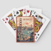 San Francisco California Skyline Travel Art Retro Spielkarten (Rückseite)