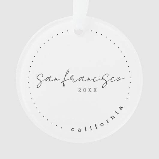 San Francisco, California Travel USA Simple Ornament (Vorderseite)