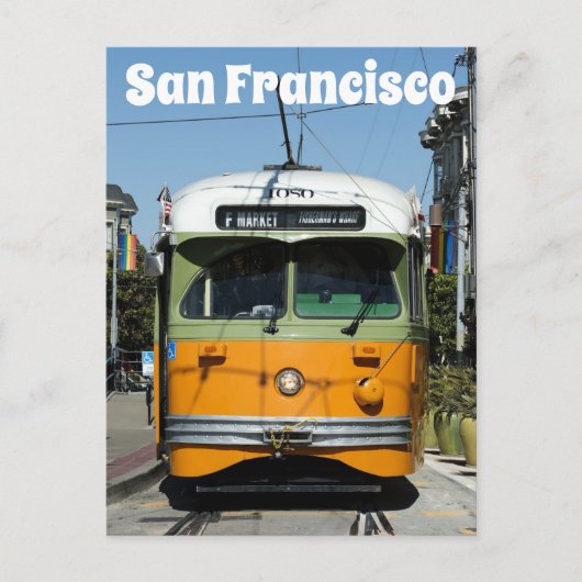 San Francisco California Trolley Auto Postkarte (Vorderseite)
