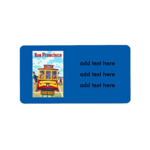 San Francisco California Trolley Car Golden Gate Adressaufkleber