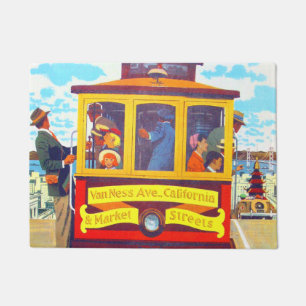 San Francisco California Trolley Car Golden Gate Fußmatte