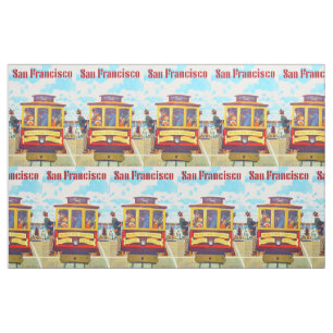 San Francisco California Trolley Car Golden Gate Stoff