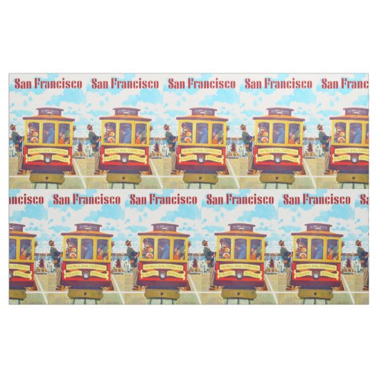 San Francisco California Trolley Car Golden Gate Stoff (Yard (91,4 cm))