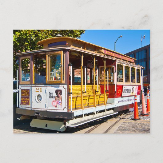 San Francisco California Trolley Car Postcard Postkarte (Vorderseite)
