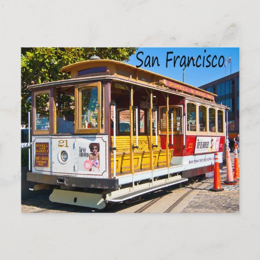 San Francisco California Trolley Car Postcard Postkarte (Vorderseite)
