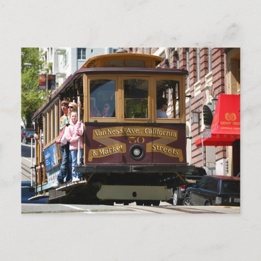 San Francisco California Trolley Car Postcard Postkarte (Vorderseite)