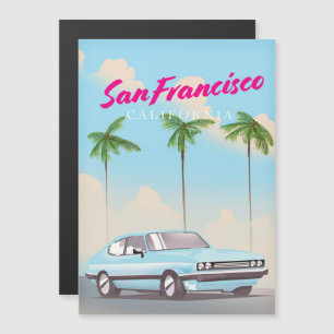 San Francisco California Tropical travel poster Magnetkarte