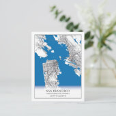 San Francisco California USA Travel City Map Postkarte (Stehend Vorderseite)