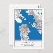 San Francisco California USA Travel City Map Postkarte (Vorne/Hinten)