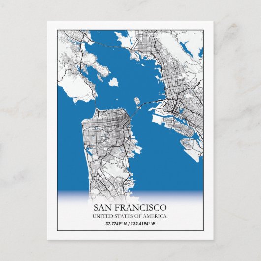 San Francisco California USA Travel City Map Postkarte (Vorderseite)