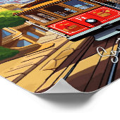 San Francisco California USA Travel Illustration Poster (Ecke)