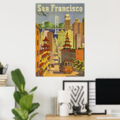 San Francisco California Vintage Travel Poster (Heimbüro)