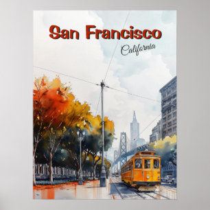 San Francisco, California Vintage Travel Poster