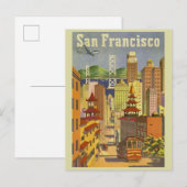 San Francisco California Vintage Travel Poster Postkarte (Vorne/Hinten)