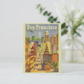 San Francisco California Vintage Travel Poster Postkarte (Stehend Vorderseite)