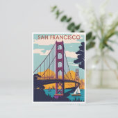 San Francisco California Vintager Urlaub Postkarte (Stehend Vorderseite)