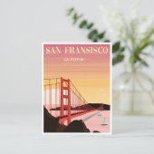 San Francisco California Vintager Urlaub Postkarte (Stehend Vorderseite)