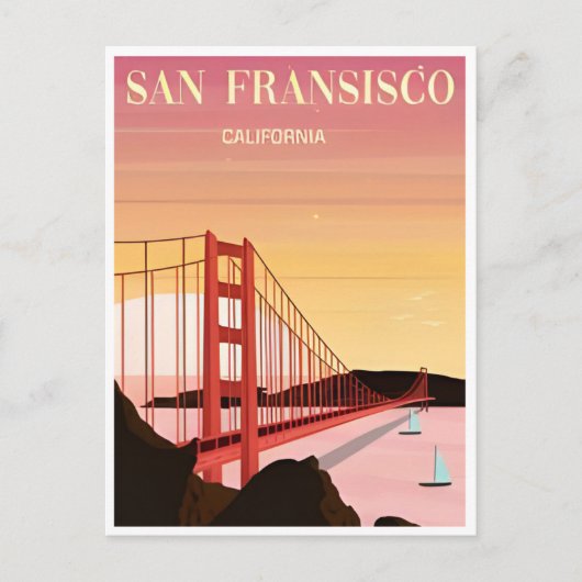 San Francisco California Vintager Urlaub Postkarte (Vorderseite)