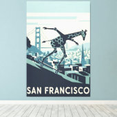 San Francisco canvas print styled in WPA art Leinwanddruck (Insitu (Holzboden))